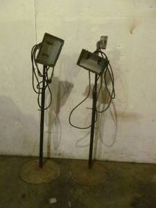 lot 69 image: Halogen lights on stands