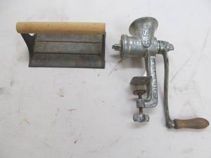 lot 264 image: Bacon press, food grinder