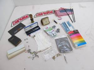 lot 278 image: Clock, pens, vintage gloves, earrings, etc