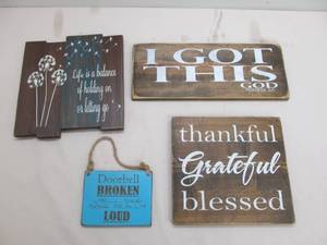 lot 151 image: Wood wall dcor signs
