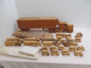 lot 193 image: Homemade wood cars and trucks