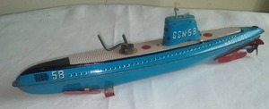 lot 168 image: Vintage Tin Toy Submarine,. Nautilus.