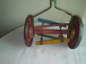 lot 170 image: Vintage Childs N. N. Hill Brass Co. Rotary Mower.