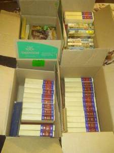 lot 194 image: Louis LAmour, Zane Grey (2 boxes each) 2 more boxes of Misc. western theme books (6 boxes total)