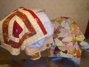 lot 136 image: Handcrafted Quilts, lap quilts and afghan.