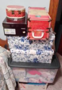 lot 52 image: Large Lot of Doll Clothing, accessories, stands, wigs and more