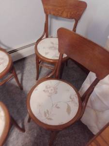 lot 65 image: Vintage Chairs (4 Solid) Sturdy, Great Finish.