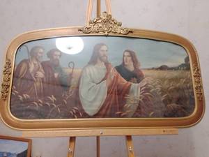 lot 125 image: Vintage picture of Jesus with Shepards