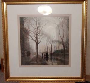 lot 128 image: Framed print, The Plaza After Rain