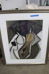 lot 105 image: Contemporary   Matted Framed Acrylic Painting
