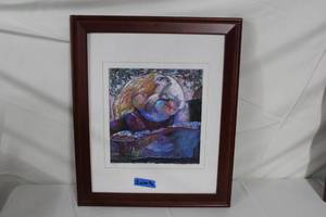 lot 111 image: Woman with Child  by Zukita Yu  #22298  Matted Framed Print