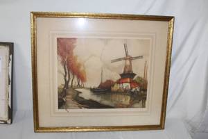 lot 114 image: Riviere En Flandre  Matted Framed French Etching