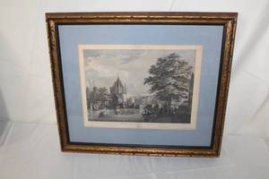 lot 119 image: Gezicht van de Schreyershoeks Toren te Amsterdam  Matted Framed Wall Art