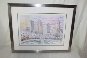 lot 141 image: Winter Serenade  by Sal Panasci  Matted Framed Art
