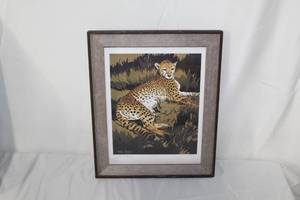 lot 120 image: Cheetah  by Byron Birdsall  #29500  Matted Framed Print