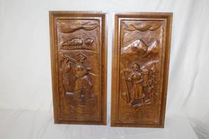 lot 148 image: Lot of (2)  Farmers  Wooden Wall Dcor