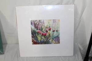 lot 163 image: Flowers  by A. Bussy  Matted Art