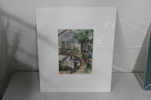 lot 165 image: Garden Path  by A. Bussy  Matted Art