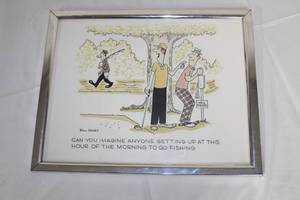lot 168 image: Can You Imagine Anyone Giving Up At This Hour Of The Morning To Go Fishing  by Bill Davey  Framed Print
