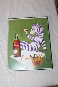 lot 172 image: Zebra  by Jean Colin  Framed Art