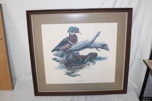 lot 178 image: Wood Duck  by Loius Raymer  Matted Framed Art