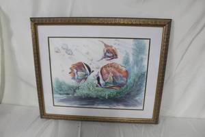 lot 190 image: Tropical Fish VI  by Richard E. Williams  #211500  Matted Framed Lithograph