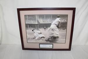 lot 187 image: DiMaggio Slides Into Third September 13 1946  Matted Framed Wall Art