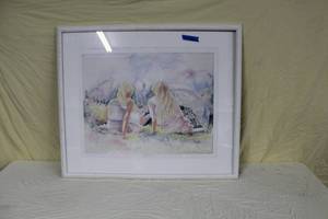 lot 7 image: Little Women  by Nancy Phelps  Matted Framed Print
