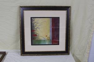 lot 15 image: Flowers  by Li Leger  Matted Framed Art
