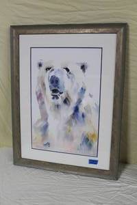 lot 17 image: Polar Bear  by Keith Thompson  Matted Framed Watercolor