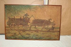 lot 22 image: Taiwan Farmer  Matted Framed Wall Art