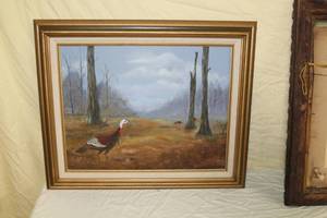 lot 30 image: Wild Turkey  by Ruth E. Rupp (MN Artist)  Matted Framed Painting