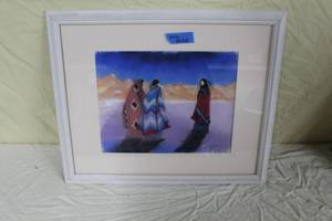 lot 40 image: 1991  The Meeting  by Kathleen Collins  Matted Framed Pastel