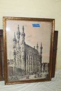 lot 48 image: Hotel deVille - Paris  Framed Vintage Colored Engraving