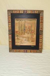 lot 45 image: Xochimilco  by Mendoza  Matted Framed Art