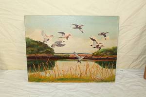 lot 54 image: 1954  Geese  by Glenn Anderson  Painting