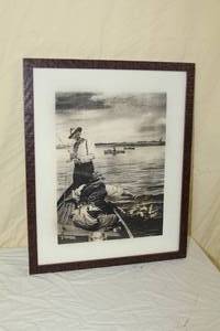 lot 60 image: Fishermen  Matted Framed Wall Art