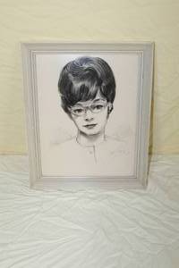 lot 57 image: Woman Portrait  by Mark Noble  Framed Art
