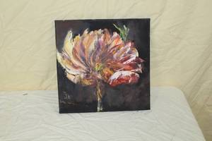 lot 72 image: Flower  Oil on Canvas Painting