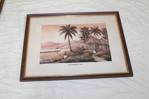 lot 67 image: Madagascar  by Jazoson Robert  Matted Framed Watercolor