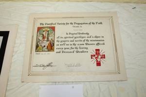 lot 86 image: 1957  Perpetual Membership Grant To Phillip Doran  by The Pontification Society for the Propagation of the Faith  Wall Art