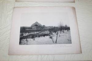 lot 80 image: Horticulture Building In Winter  Vintage Black & White Engraving
