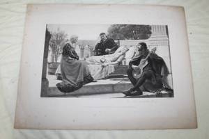 lot 79 image: How Lisa Loved The King  by E. Blair Leighton  Vintage Black & White Engraving