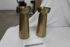 lot 217 image: Lot of (2)  Decorative Brass  Candleholders