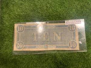 lot 13 image: 1864 Confederate $10 Bill