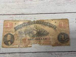 lot 48 image: Rare 1862 One Dollar Bill