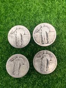 lot 51 image: Lot of 4 Standing Liberty Quarters