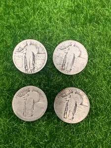 lot 52 image: Lot of 4 Standing Liberty Quarters