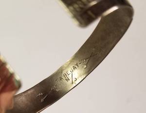 lot 3 image: Native American Navajo Silver Cuff Bracelet By TA Begay