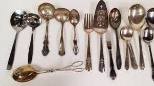 lot 76 image: Set of Miscellaneous Old Flatware Serving Pieces